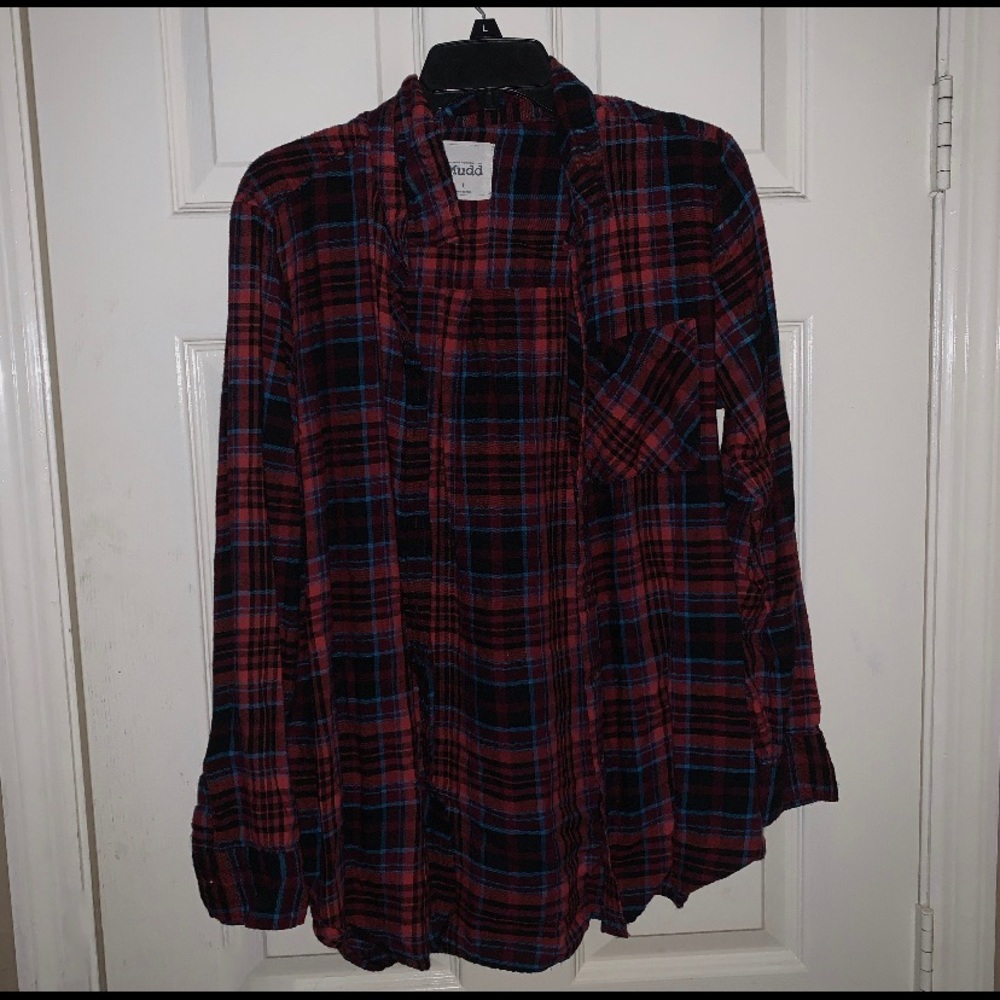 Mudd Brand Large Blue/Red/Black Flannel